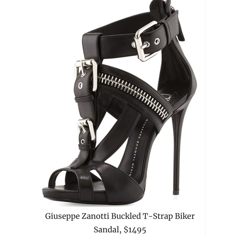 Giuseppe Zanotti Black Biker Sandals